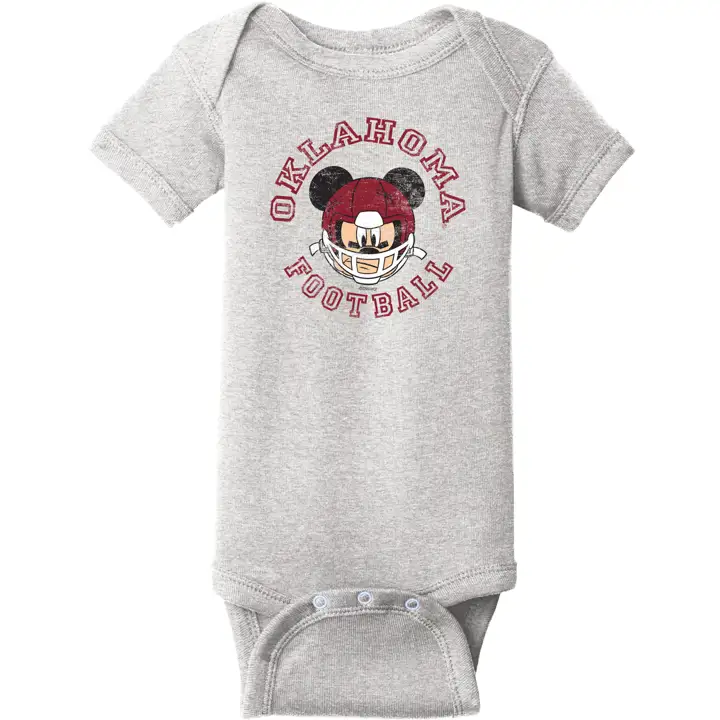 Grenouillère Nouveau-né NCAA Mickey Casque Oklahoma Sooners LGRY