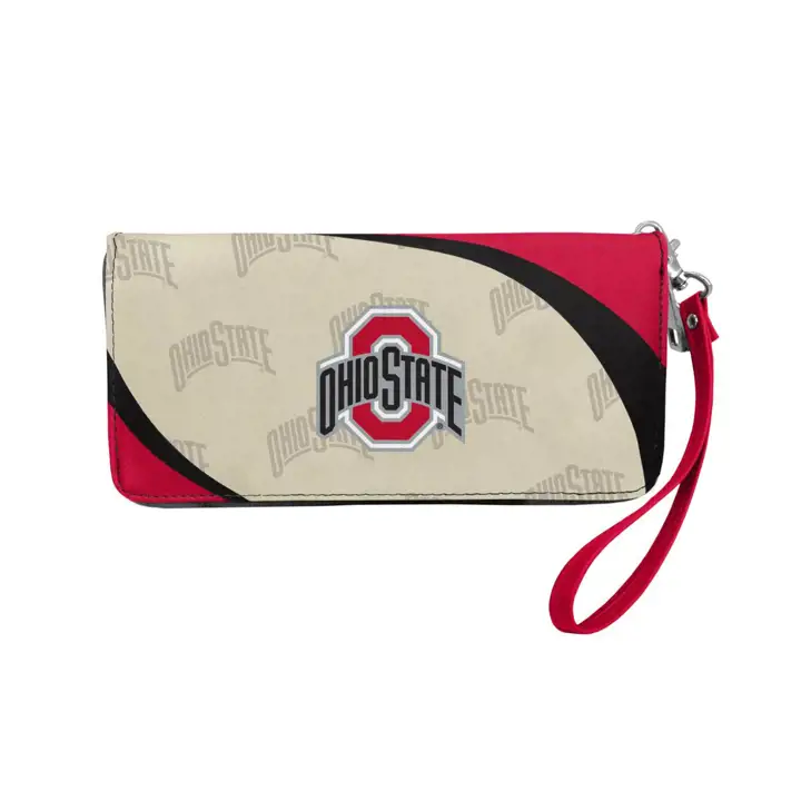 Portefeuille organisateur zippé incurvé Ohio State Buckeyes