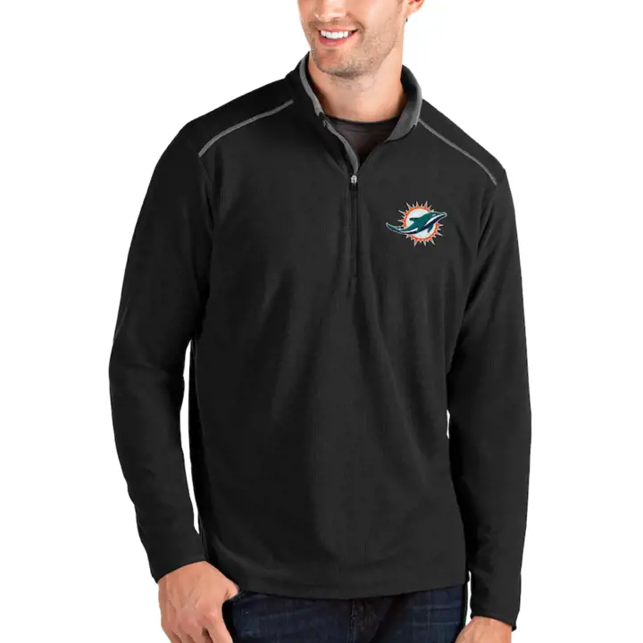 Miami Dolphins NFL Glacier Quarter Zip 21 noir