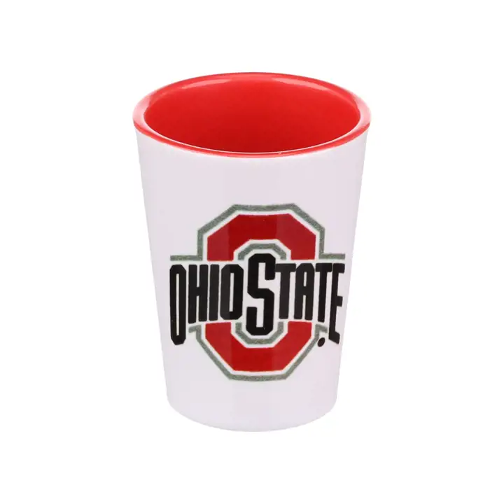 Verre à shot de 2 oz Ohio State Buckeyes avec intérieur coloré ast