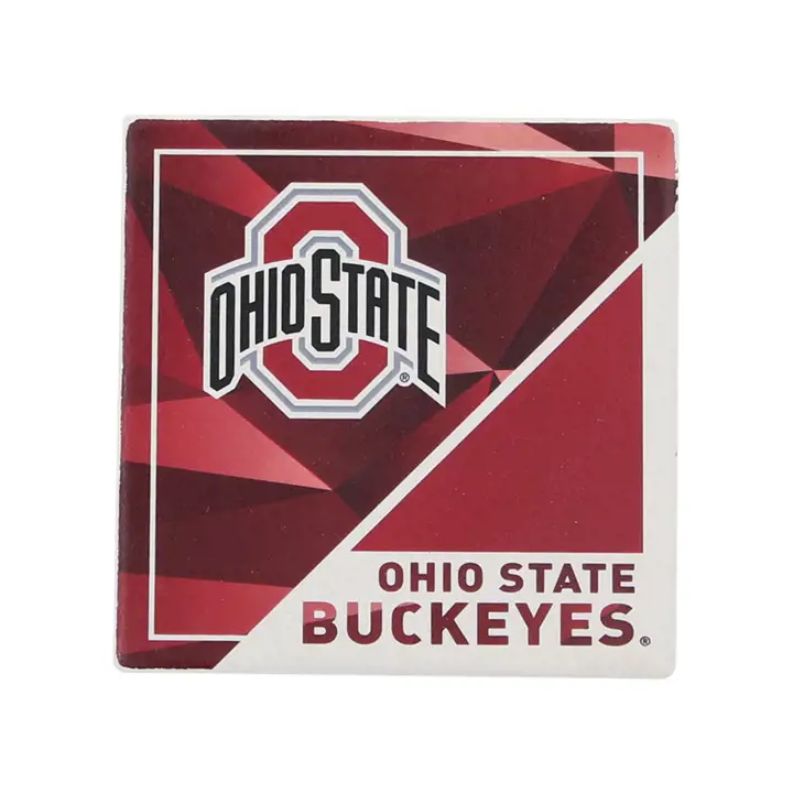 Dessous de verre en pierre polygonale Ohio State Buckeyes – Lot de 4