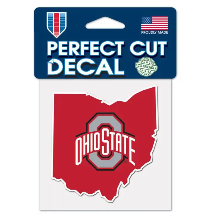 Autocollant découpé Ohio State Buckeyes 10x10 cm - Couleur ast