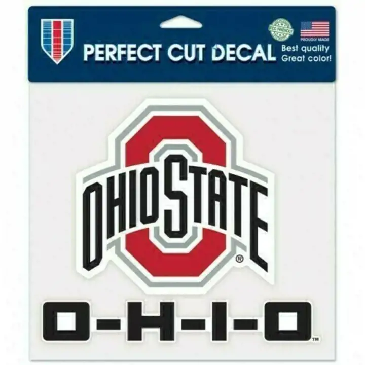 Autocollant découpé Ohio State Buckeyes 8x8 - Couleur ast