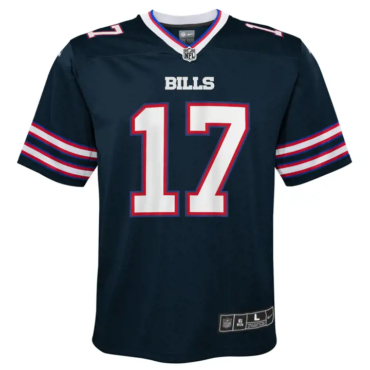 Maillot de match inversé BILLS NFL pour jeune Josh Allen BLEU MARINE