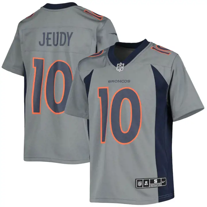 BRONCOS NFL Maillot de match inversé junior Jerry Jeudy GRY