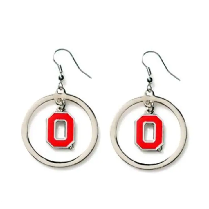 Boucles d'oreilles créoles avec logo flottant des Ohio State Buckeyes