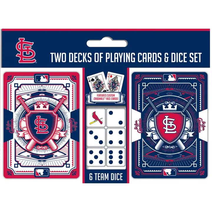 Jeu de cartes et dés St. Louis Cardinals (lot de 2)