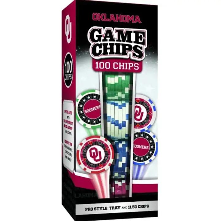 Oklahoma Sooners Lot de 100 jetons de poker ast