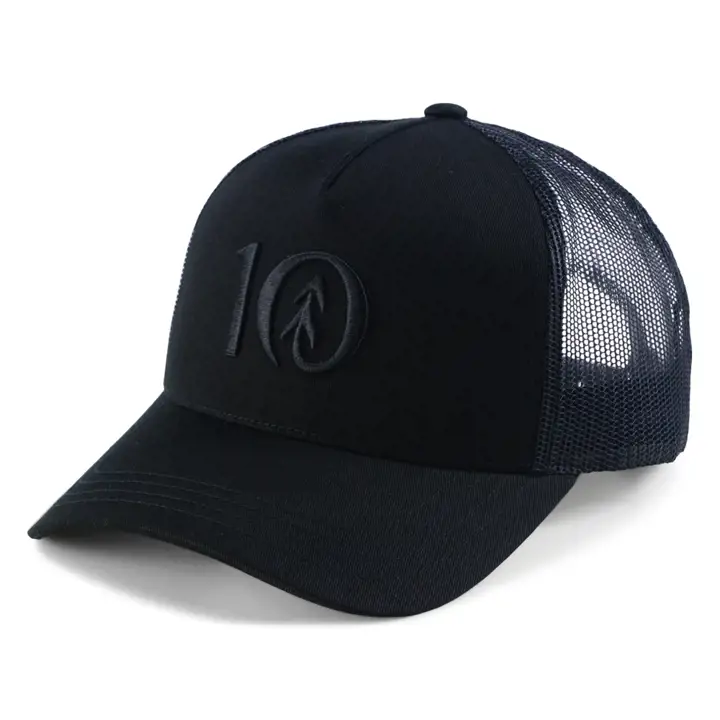 10TREE Logo Cork Brim Altitude Trucker BLK