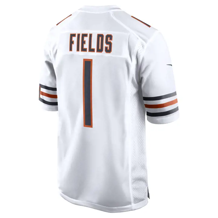 Maillot de match NFL Chicago Bears Justin Fields BLANC
