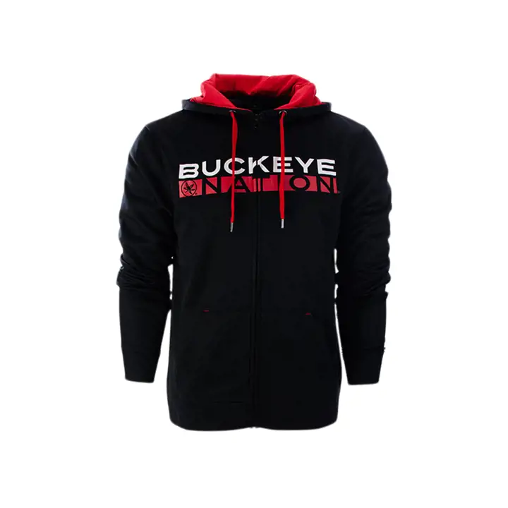 Ohio St B NCAA Buckeye Nation Poly Full Zip noir