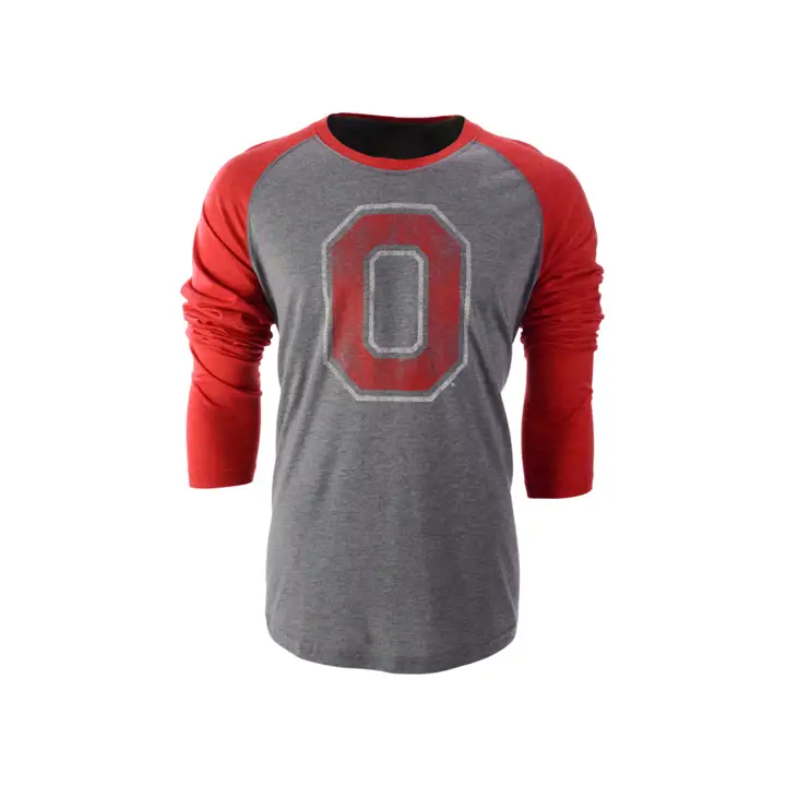 T-shirt à manches longues Ohio St B NCAA Heritage Raglan gris