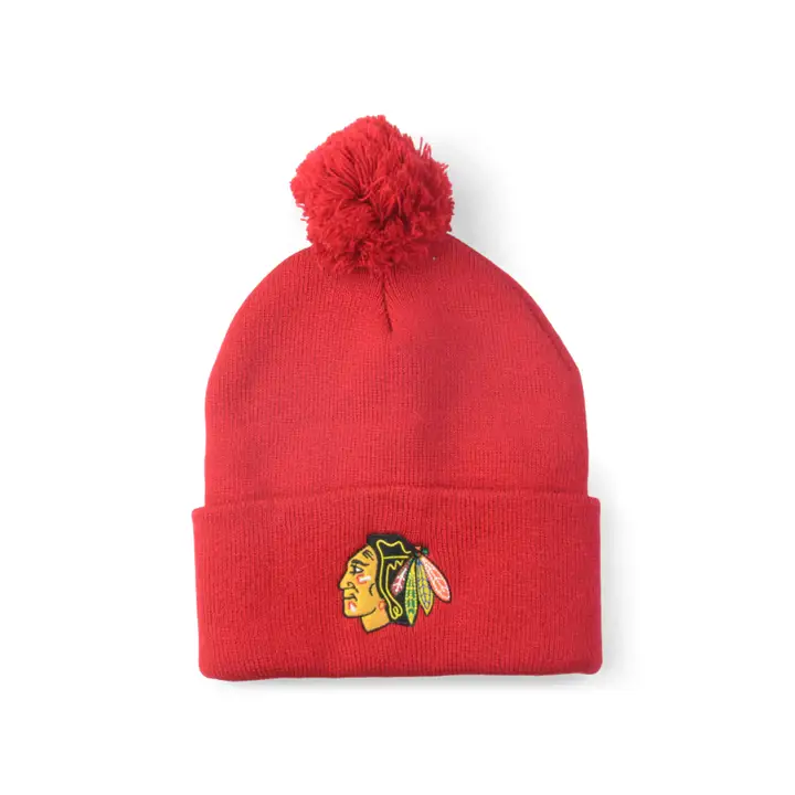 Chicago Blackhawks NHL Bonnet Enfant tricoté avec revers rouge