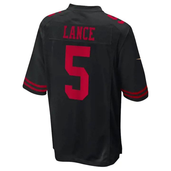 Maillot de match NFL San Francisco 49ers Trey Lance BLK
