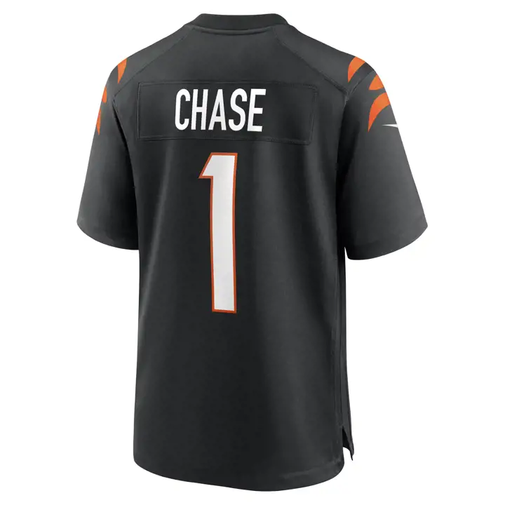 Maillot de match NFL JaMarr Chase des Bengals de Cincinnati - Noir