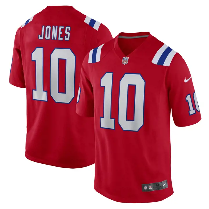 Maillot de match NFL New England Patriots Mac Jones ROUGE