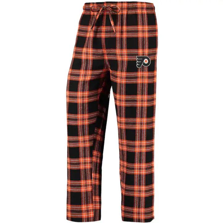 Pantalon de pyjama en flanelle à carreaux Philadelphia Flyers NHL 21 noir/orange