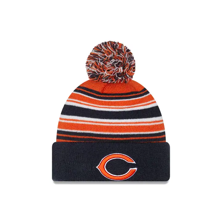 Chicago Bears NFL 21 NE Casquette tricotée à rayures MB MARINE