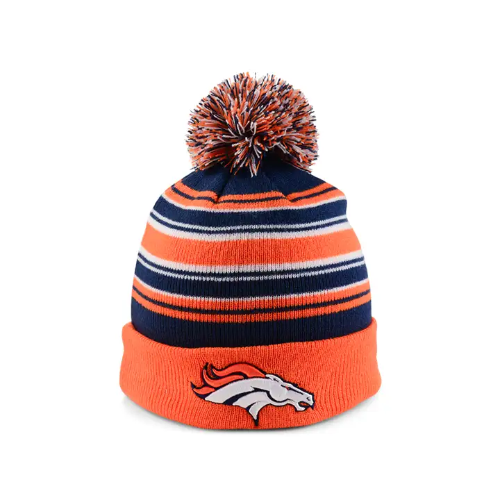 Bonnet en maille NFL 21 NE à rayures orange et bleu marine Denver Broncos