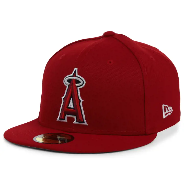 CASQUETTE 59FIFTY MLB ANAHEIM ANGELS ROUGE AVEC ÉCUSSON ANTI-UV