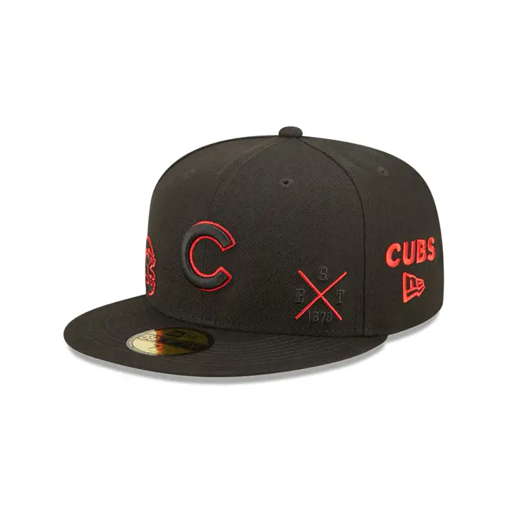 CASQUETTE CHICAGO CUBS MLB ALL OVER NOIR POP 59FIFTY NOIR