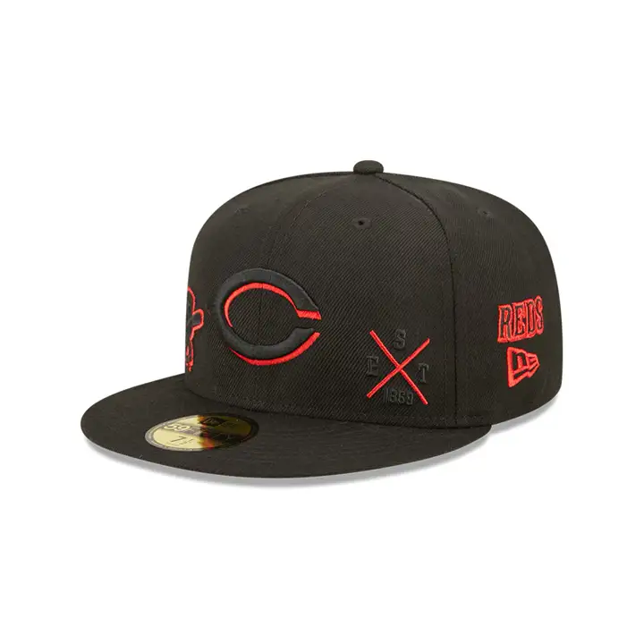 CASQUETTE 59FIFTY MLB ALL OVER NOIR DES REDS DE CINCINNATI