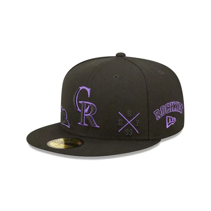 CASQUETTE AJUSTÉE 59FIFTY POP COLORADO ROCKIES MLB NOIR ENTIER