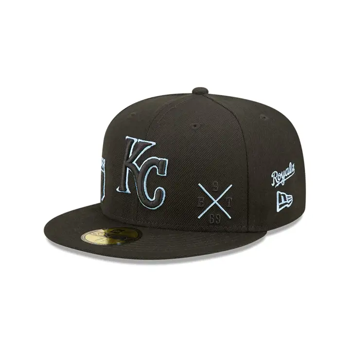 CASQUETTE 59FIFTY MLB ALL OVER BLK KANSAS CITY ROYALS NOIR