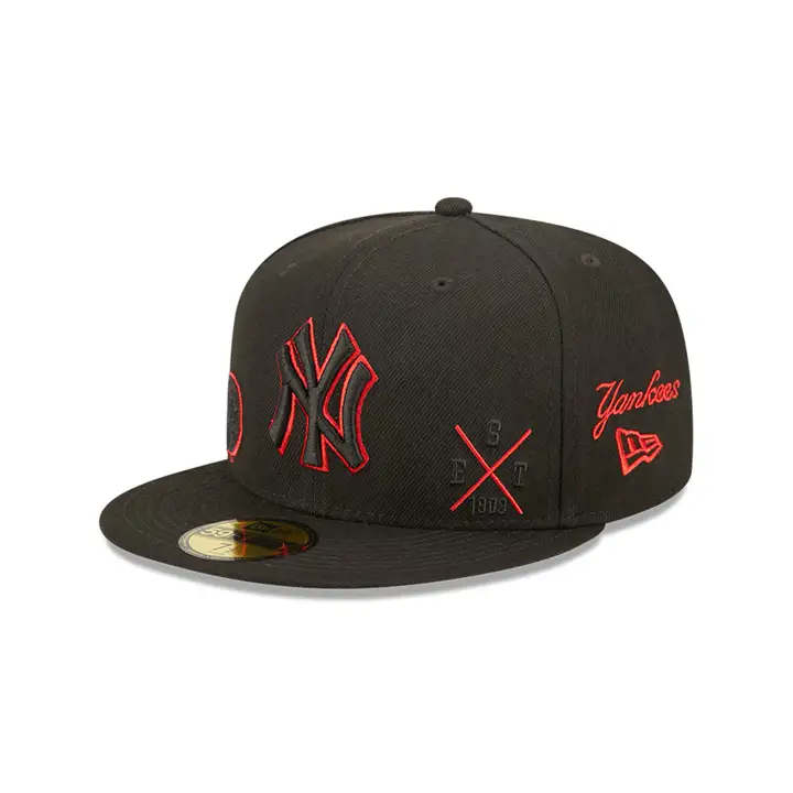 NEW YORK YANKEES MLB ALL OVER BLK POP 59FIFTY NOIR