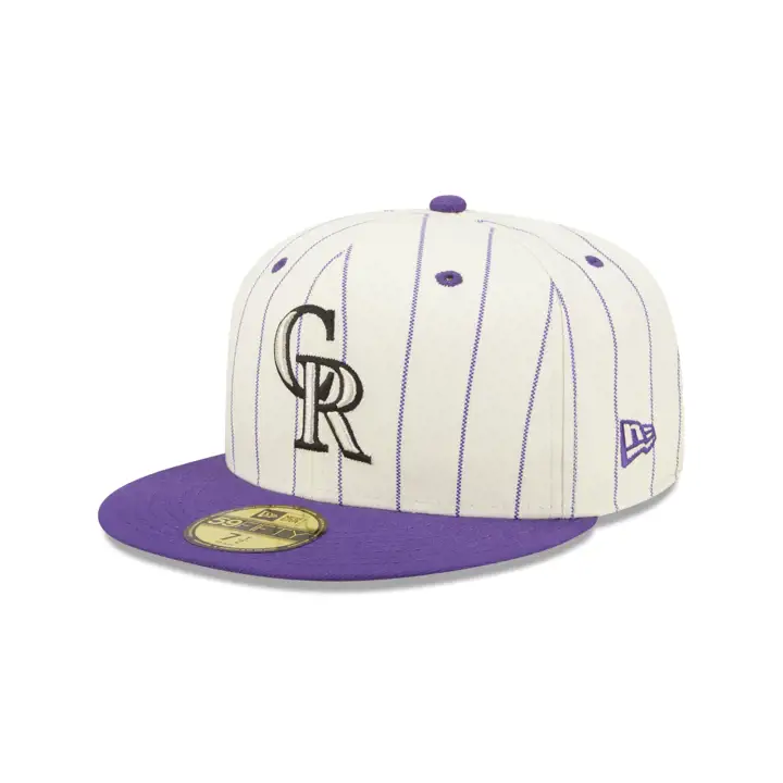 ROCKIES MLB ÉCRU/RAYURES FINES TC ÉCUSSON 59FIFTY INAUG 1993