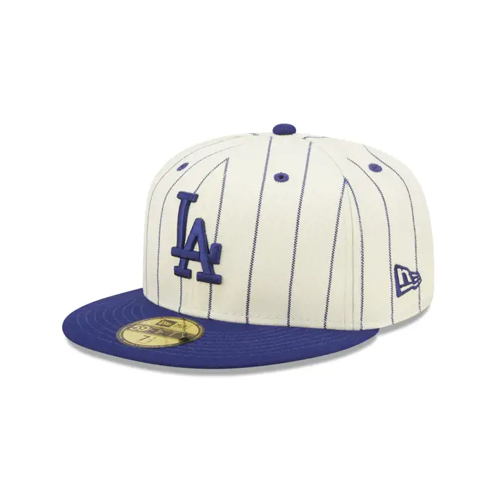 DODGERS MLB BLANC CASSÉ/RAYURES FINES ÉCUSSON 59FIFTY SÉRIE MONDIALE 1988 SIL
