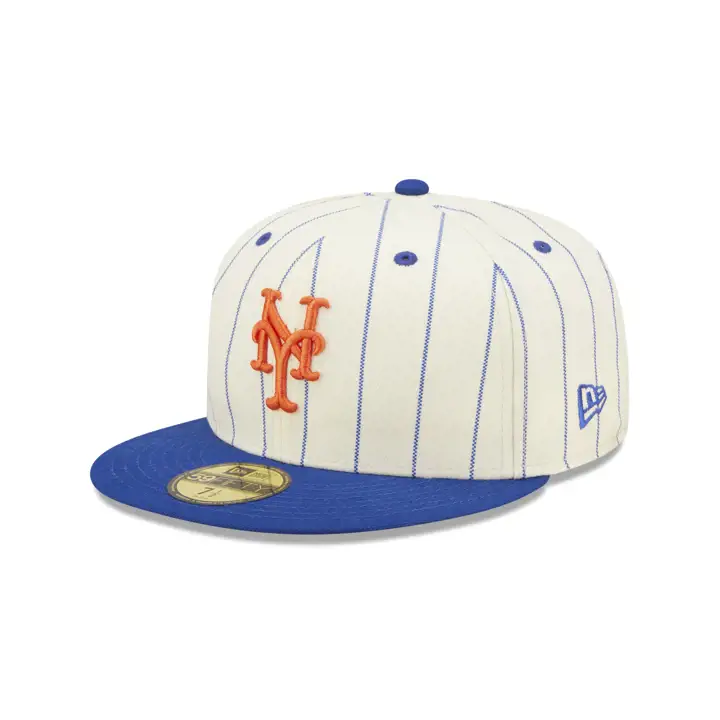 NEW YORK METS MLB ÉCUSSON RAYURES BLANC CASSÉ/TC 59FIFTY WS 19