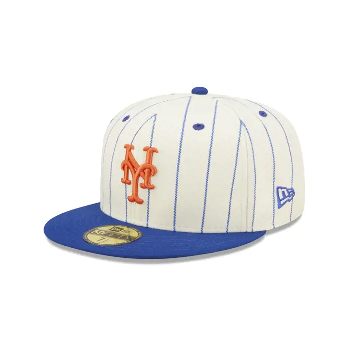 NEW YORK METS MLB OFF WHITE/TC PINSTRIPE PATCH 59FIFTY WS 20