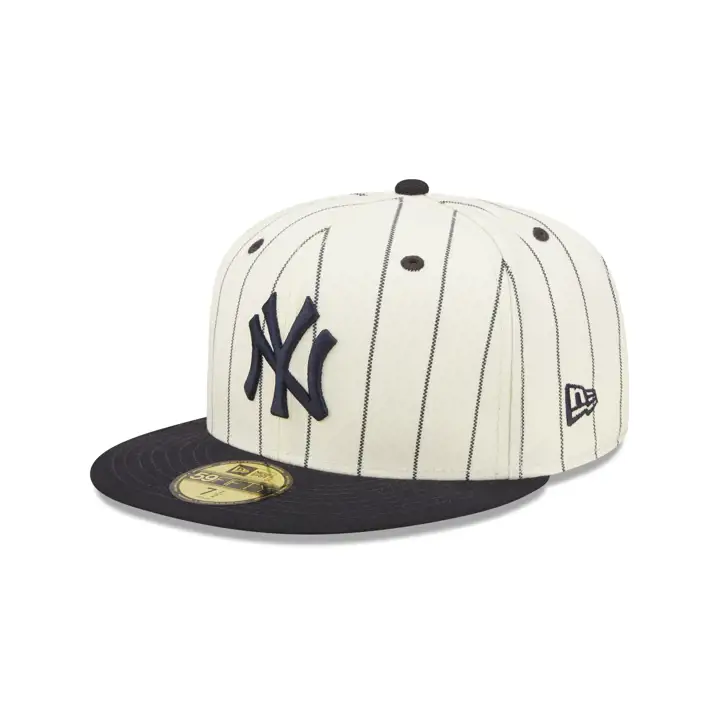 CASQUETTE 59FIFTY WS 1996 DES YANKEES DE LA MLB BLANCHE CASSÉE/RAYURES FINES EN TC
