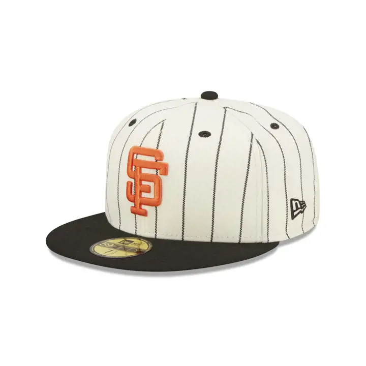 CASQUETTE 59FIFTY SF GIANTS MLB BLANCHE CASSÉE/RAYURES FINES ÉCUSSON SÉRIE MONDIALE 1989