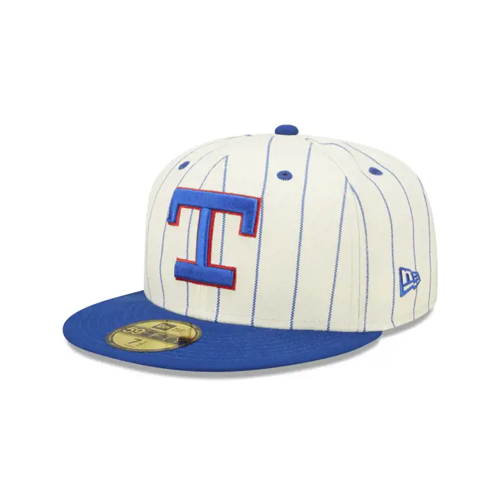 CASQUETTE 59FIFTY MLB OFF WHITE/TC PINSTRIPE PATCH TEXAS RANGERS ASG 1