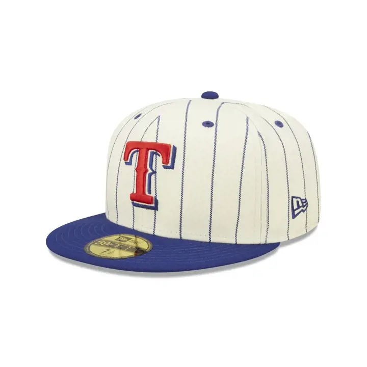 TEXAS RANGERS MLB OFF WHITE/RAYURE FINES TC ÉCUSSON 59FIFTY WS 20