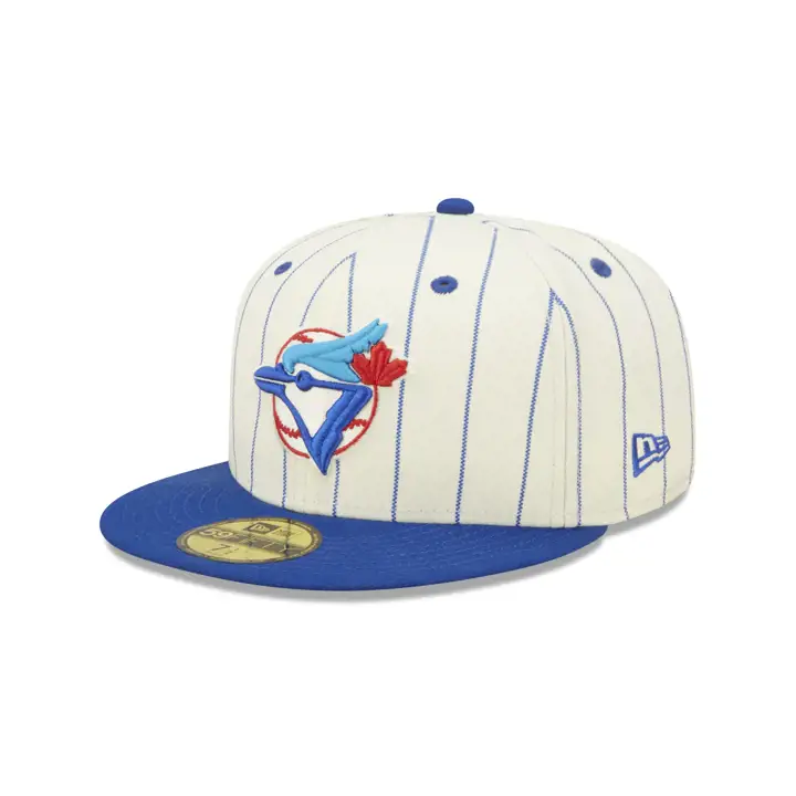 CASQUETTE BLUE JAYS MLB OFF WHITE/TC PINSTRIPE PATCH 59FIFTY WS 1992 S