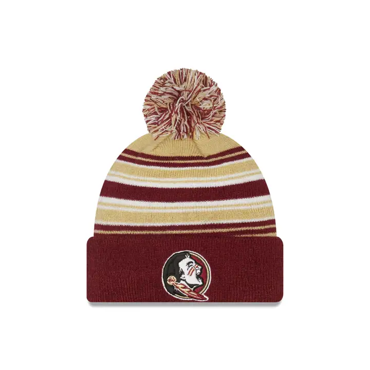 Bonnet tricoté rayé NCAA 21 NE des Florida State Seminoles