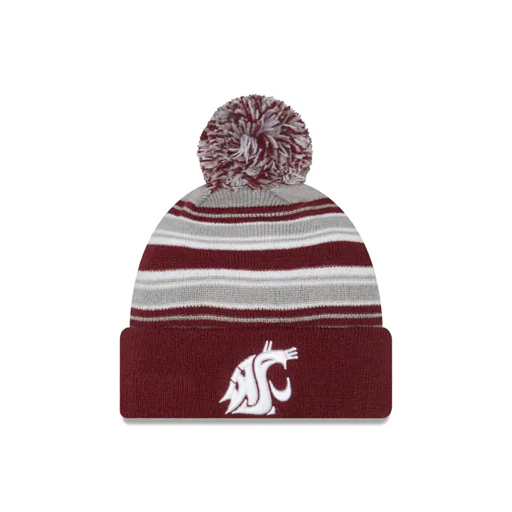 Bonnet tricoté Washington State Cougars NCAA 21 à rayures rouges