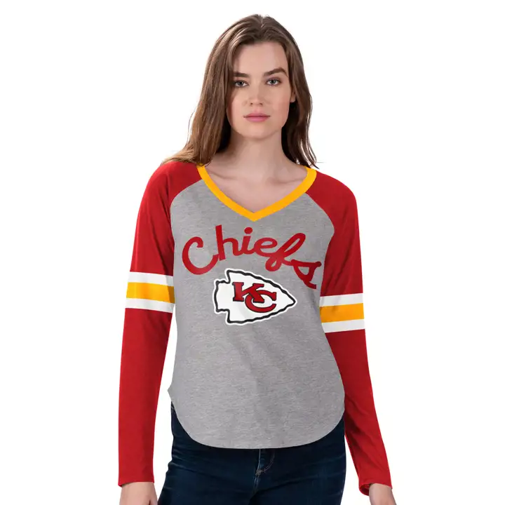 T-shirt manches longues Kansas City Chiefs NFL Femme Astérisque 21 Rouge