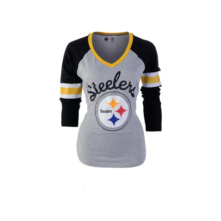 T-shirt à manches longues Pittsburgh Steelers NFL Asterisk Femme 21 blk