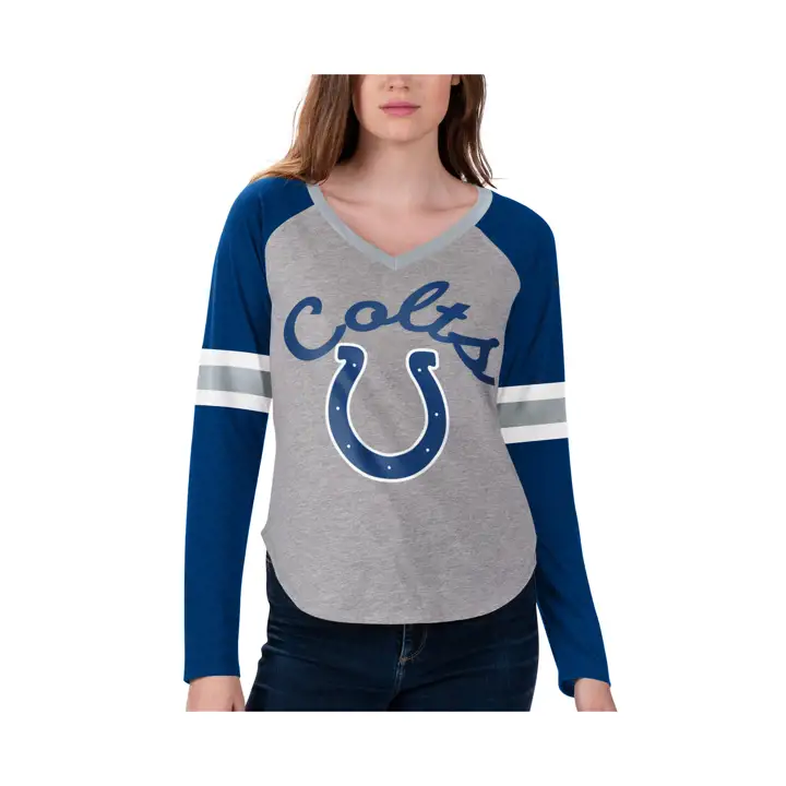 T-shirt femme NFL Asterisk manches longues Indianapolis Colts 21 bleu