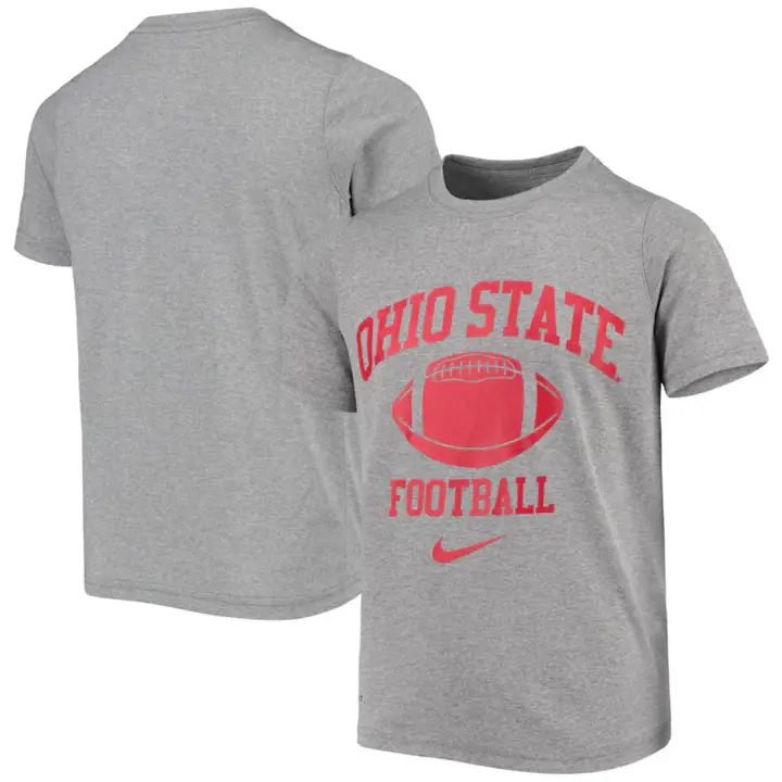 T-shirt de football pour jeunes Legend NCAA Buckeyes de l'Ohio State gris