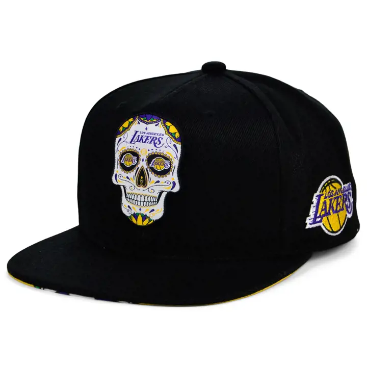 CASQUETTE SNAPBACK NOIRE LOS ANGELES LAKERS NBA TÊTE DE MORT MEXICAINE