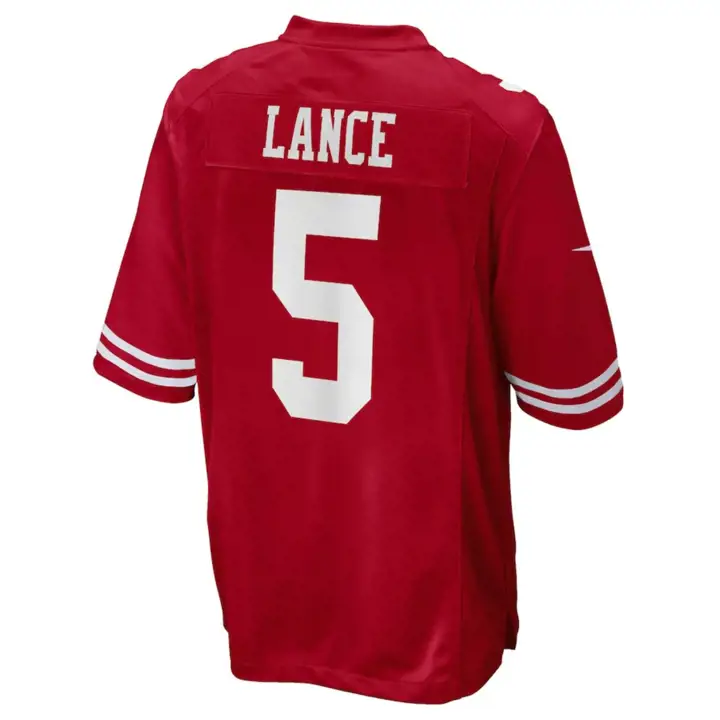 Maillot de match NFL 49ERS pour jeune Trey Lance ROUGE