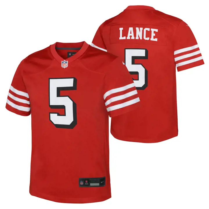 Maillot NFL 49ERS Jeunesse Trey Lance BLK