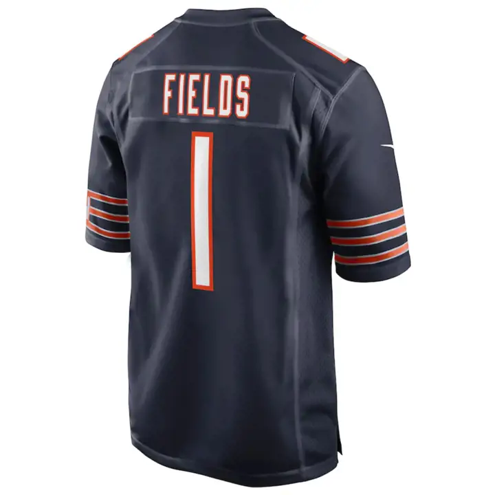 Maillot de match jeune NFL CHI BEARS Justin Fields BLEU MARINE