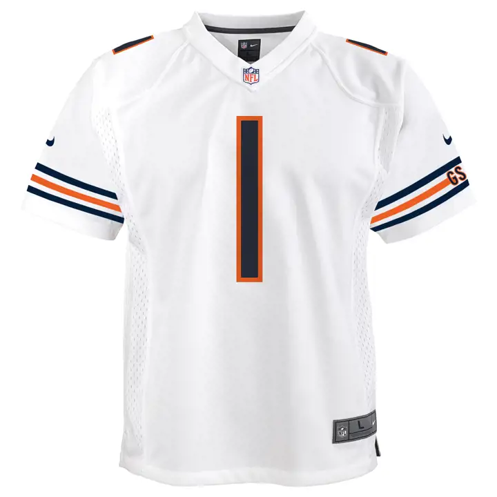 CHI BEARS NFL Maillot de match jeune Justin Fields BLANC