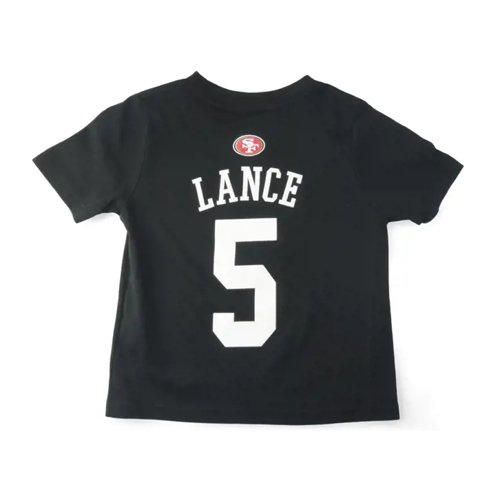49ERS NFL T-shirt de joueur Mainliner pour tout-petit Trey Lance NOIR
